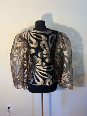 Aomei Mesh long sleeve flowy top